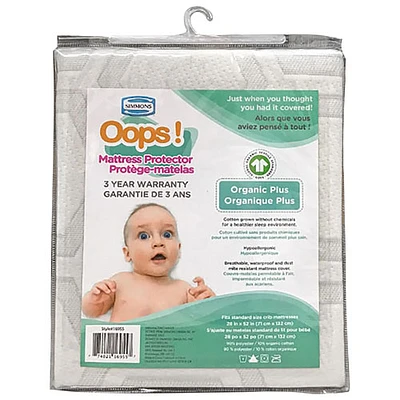 Protège-matelas Oops! Organic Plus pour lit de bébé de Simmons