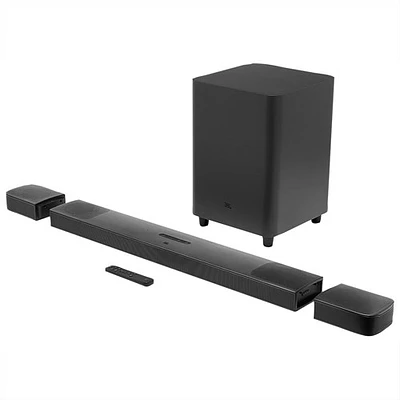Barre de son Dolby 4K Atmos 9.1 canaux 820 W, haut-parleurs extrêmes graves/ambio. sans fil 10po JBL - Exclusivité Best Buy