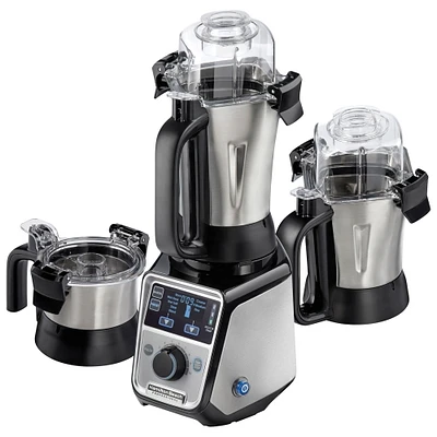 Mélangeur broyeur centrifugeuse professionnel 3-en-1 de 1400 W 1,5 L de Hamilton Beach - Acier inox