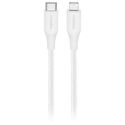 Insignia Apple MFi Certified 1.8m (6 ft.) Braided Lightning to USB-C Cable - Moon Grey - Only at Best Buy