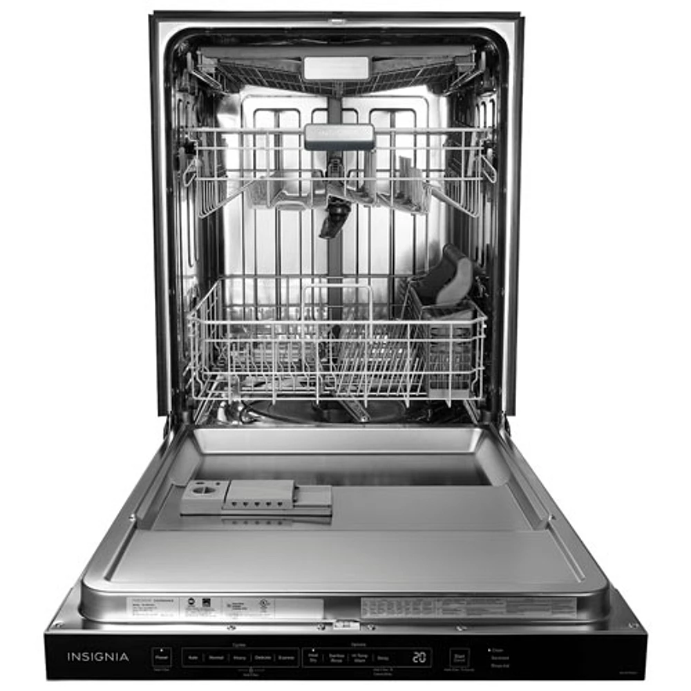 Lave-vaisselle encastrable 24 po 49 dB avec 3e panier, lavage par capteur et cuve d'Insignia (NS-DWR3SS1) - Acier inoxydable