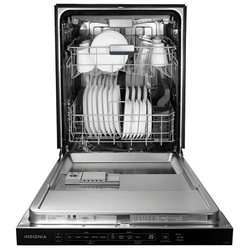 Lave-vaisselle encastrable 24 po 49 dB avec 3e panier, lavage par capteur et cuve d'Insignia (NS-DWR3SS1) - Acier inoxydable