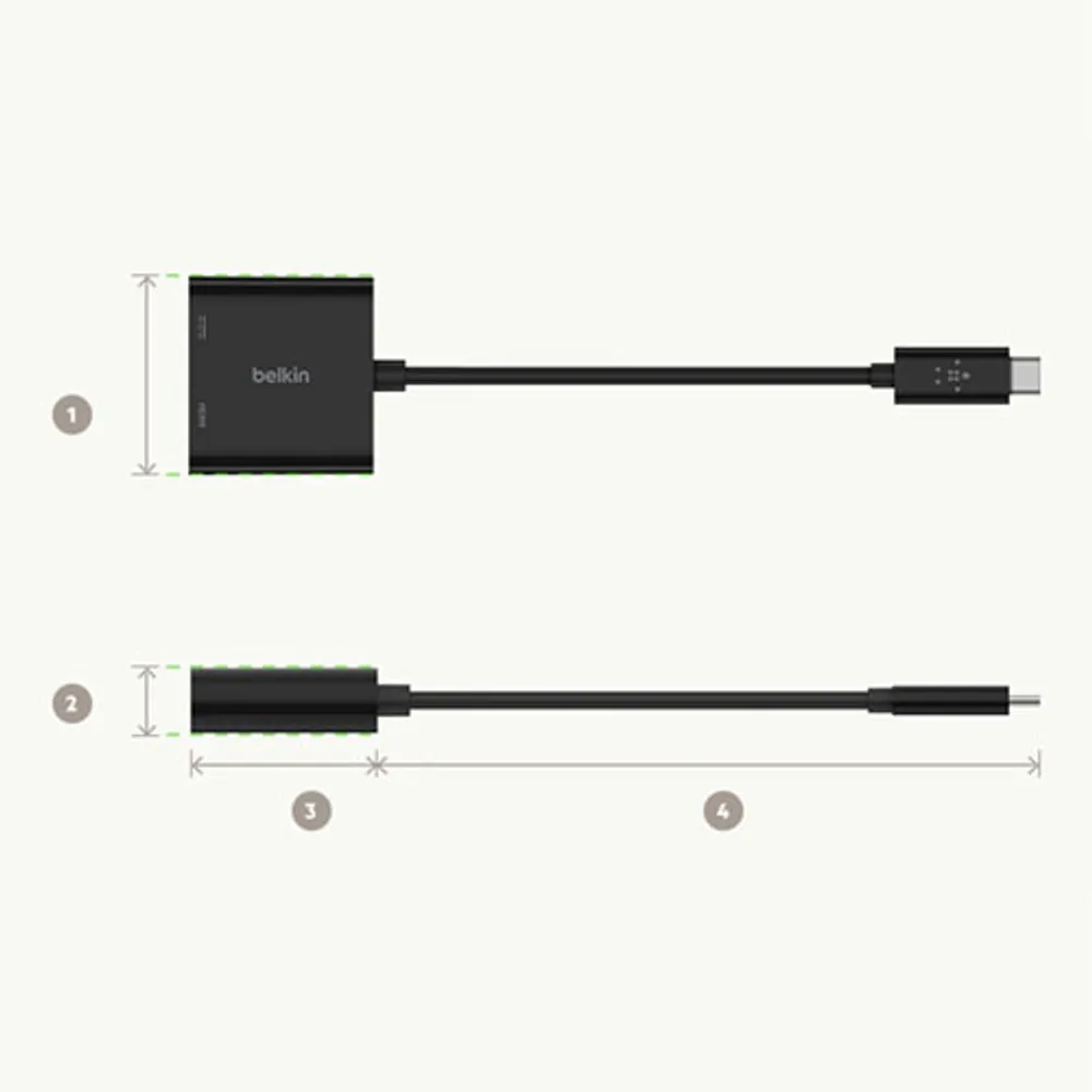 Belkin 2-In-1 USB-C to HDMI & Charge Adapter (AVC002BTBK)