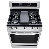 LG 30" 5.8 Cu. Ft. True Convection 5-Burner Freestanding Gas Air Fry Range (LRGL5825F) - Stainless