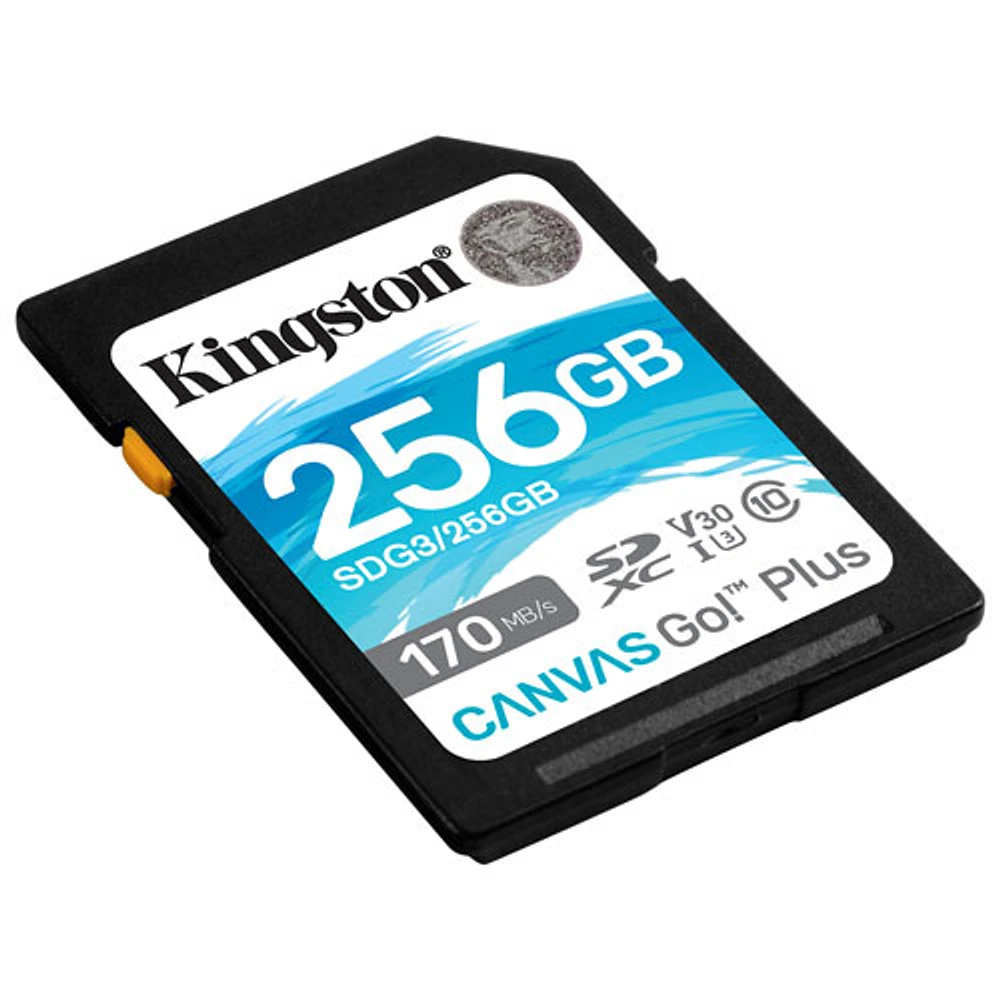Carte mémoire SDXC Canvas Go! Plus de 170 Mo/s et 256 Go de Kingston