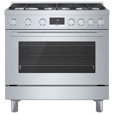 Bosch 36" 3.5 Cu. Ft. True Convection 6-Burner Freestanding Gas Range (HGS8655UC) - Stainless