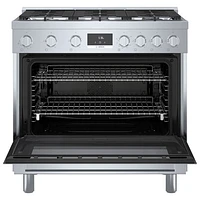 Bosch 36" 3.5 Cu. Ft. True Convection 6-Burner Freestanding Gas Range (HGS8655UC) - Stainless