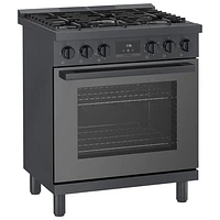 Bosch 30" 3.7 Cu. Ft. True Convection 5-Burner Freestanding Gas Range (HGS8045UC) - Black Stainless