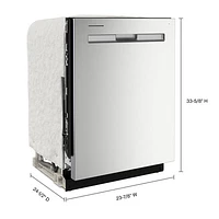 Whirlpool 24" 47dB Built-In Dishwasher with Third Rack (WDT750SAKZ) - Stainless Steel