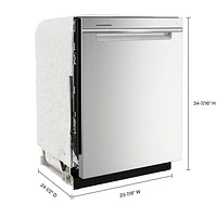 Whirlpool 24" 47dB Built-In Dishwasher with Third Rack (WDTA50SAKZ) - Stainless Steel