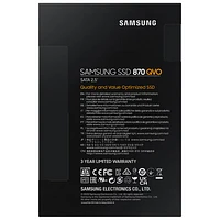 Disque SSD interne SATA III 870 QVO de 8 To de Samsung (MZ-77Q8T0B/AM)