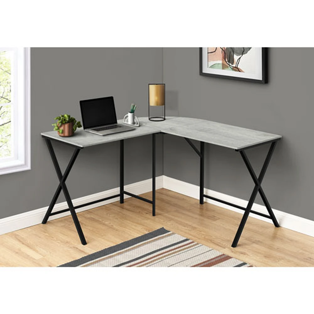 Monarch Corner Computer Desk - Grey/Black