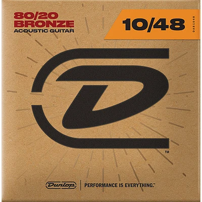 Cordes de guitare acoustique de calibre ultrafin 0,010-0,048 en bronze 80/20 de Dunlop (DAB1048)