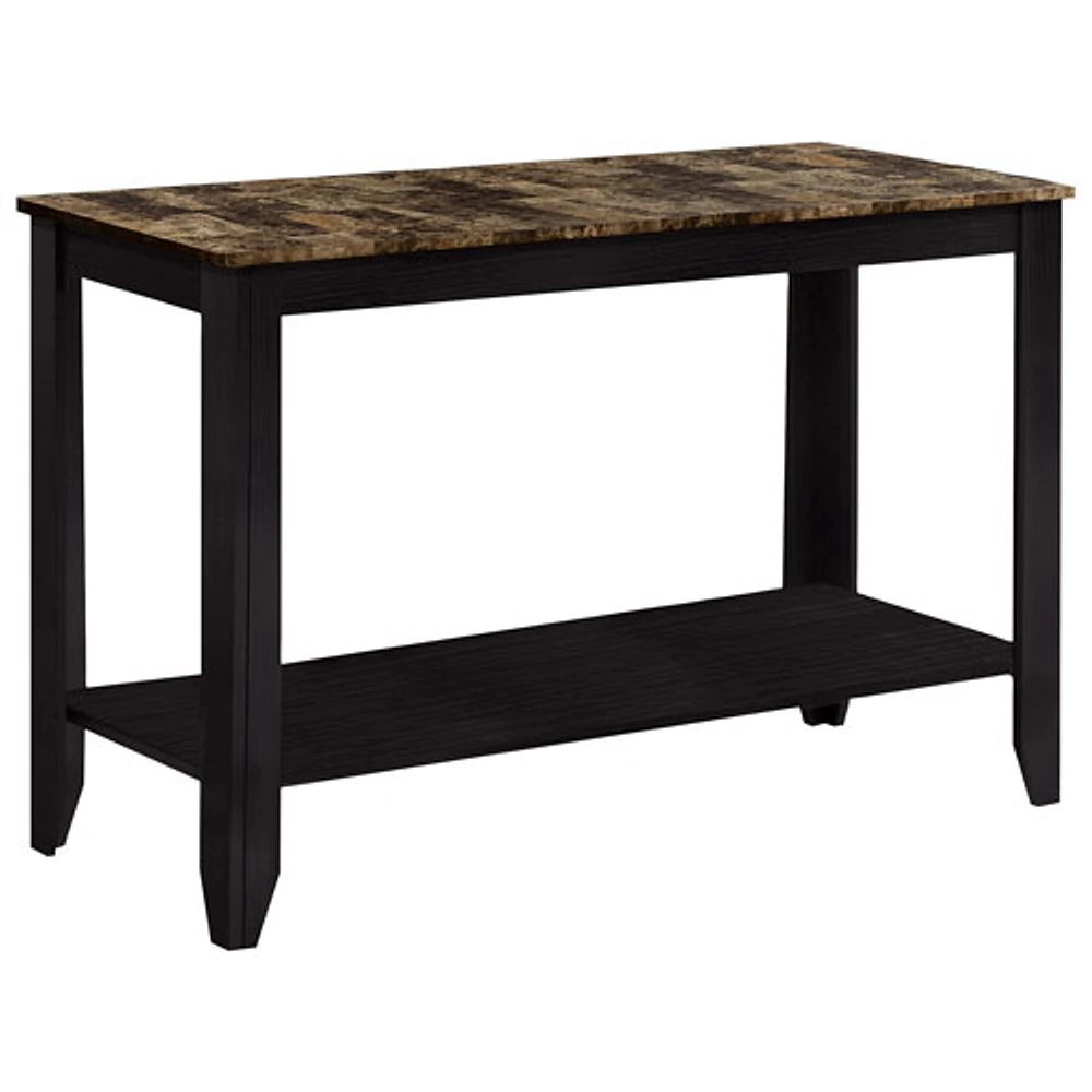 Console d'appoint rectangulaire contemporaine en faux marbre de Monarch - Cappuccino