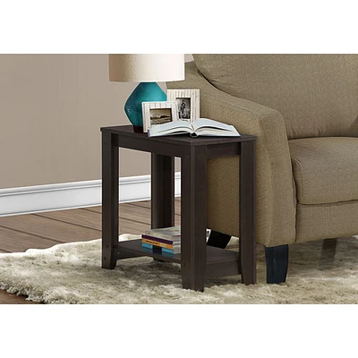 Table de bout rectangulaire contemporaine avec tablette de Monarch - Cappuccino