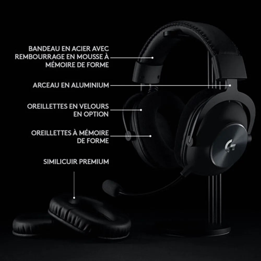Casque de jeu sans fil avec microphone G Pro X LIGHTSPEED de Logitech - Noir