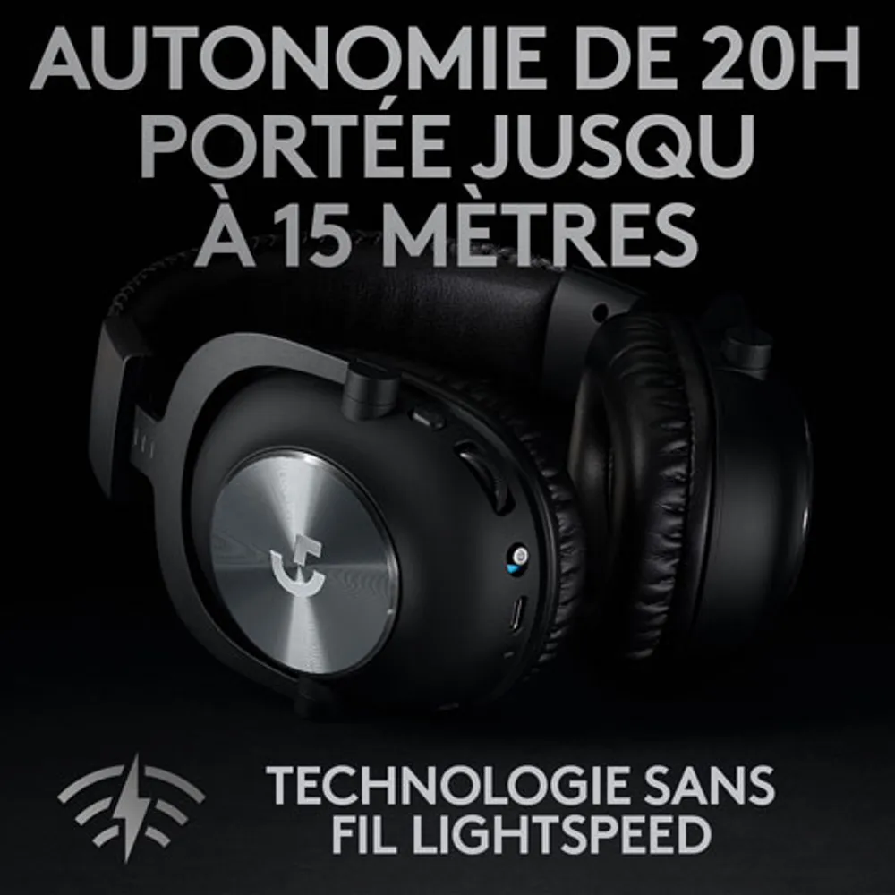 Casque de jeu sans fil avec microphone G Pro X LIGHTSPEED de Logitech - Noir