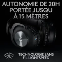 Casque de jeu sans fil avec microphone G Pro X LIGHTSPEED de Logitech - Noir
