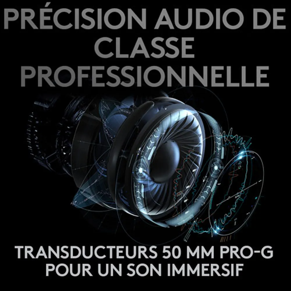 Casque de jeu sans fil avec microphone G Pro X LIGHTSPEED de Logitech - Noir