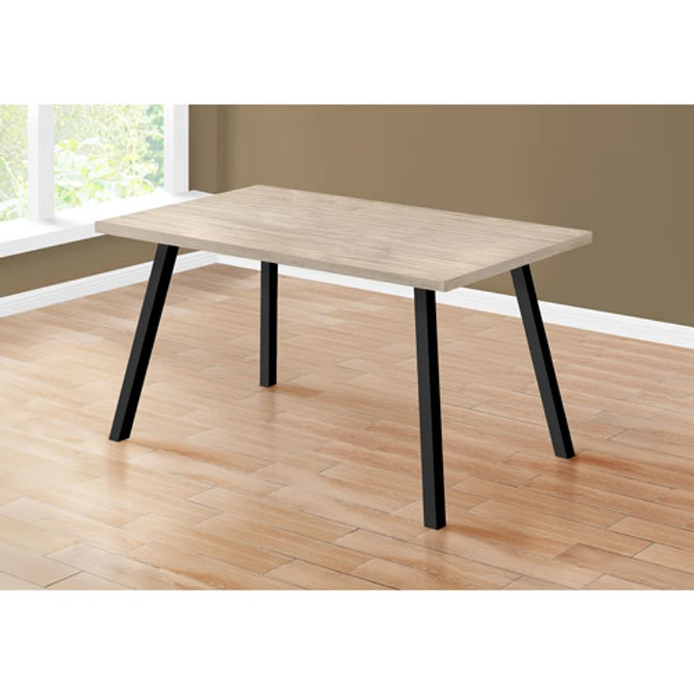 Table de salle à manger industrielle contemporaine à 6 places - Taupe foncé