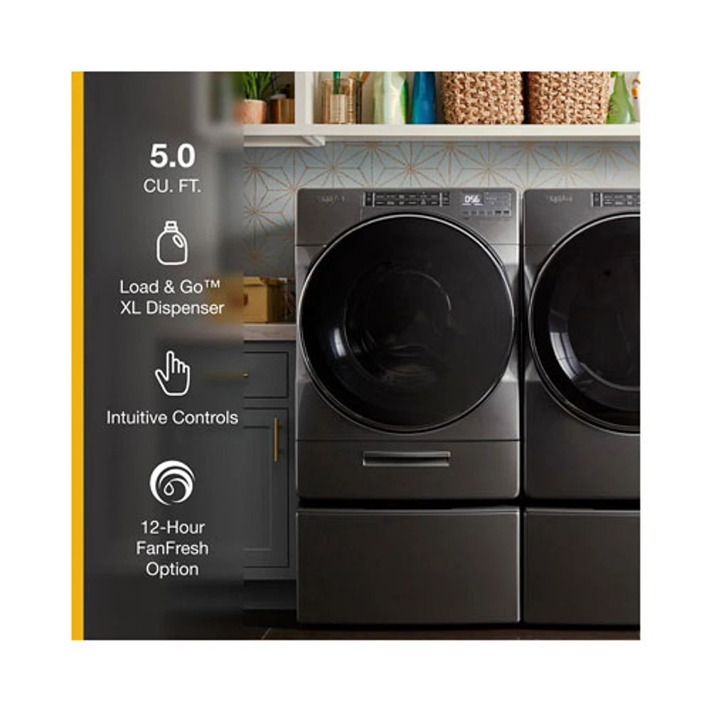 Whirlpool 5.8 Cu. Ft. Front Load Washer (WFW8620HC) - Chrome Shadow
