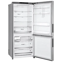 LG 28" 14.7 Cu. Ft. Counter-Depth Bottom Freezer Refrigerator (LBNC15251V) - Platinum Silver