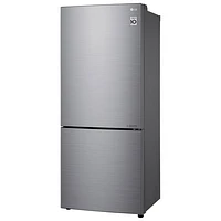 LG 28" 14.7 Cu. Ft. Counter-Depth Bottom Freezer Refrigerator (LBNC15251V) - Platinum Silver