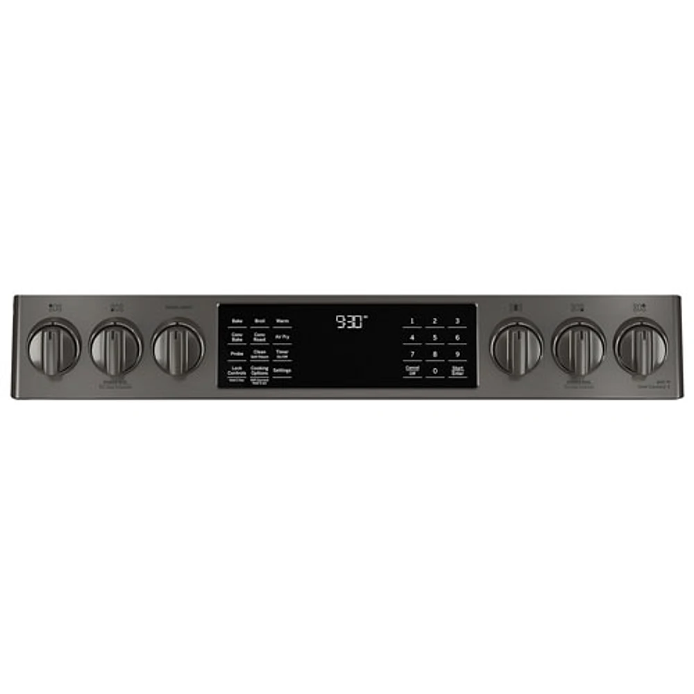 Cuisinière gaz enc. 5 brûleurs conv. véri./friture air 5,6 pi³ 30po Profile de GE (PCGS930YPFS)-Inox