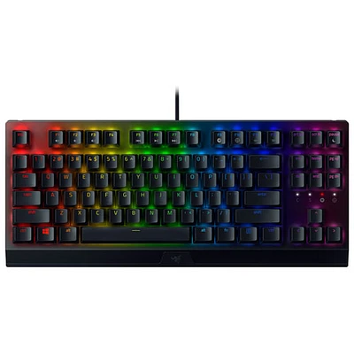 Clavier de jeu mécanique rétroéclairé à touches vertes sans pavé BlackWidow V3 de Razer