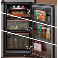 Cafe 36" 27.6 Cu.Ft. French Door Refrigerator w/ Water & Ice Dispenser (CQE28DM5NS5) -Platinum Glass