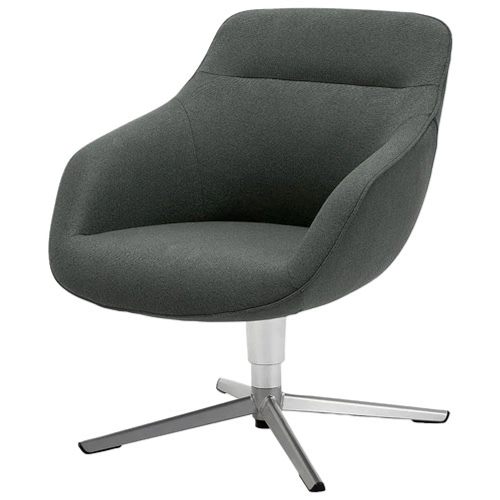 Fauteuil anglais en tissu à dossier bas de TygerClaw - Gris