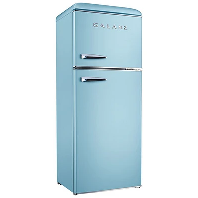 Réfrigérateur autonome à congélateur supérieur 10 pi³ 24 po Retro de Galanz (GLR10TBEEFR) - Bleu poudre - Exclusivité de Best Buy