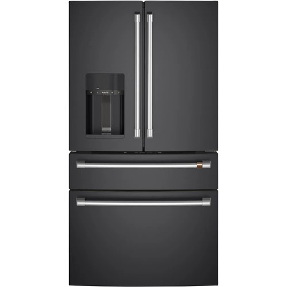 Réfrigérateur à deux portes 27,8 pi³ 36 po à distributeur d'eau/glace Café (CVE28DP3ND1) - Noir mat