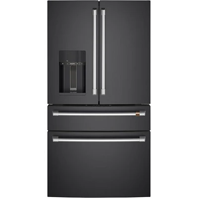Réfrigérateur à deux portes 27,8 pi³ 36 po à distributeur d'eau/glace Café (CVE28DP3ND1) - Noir mat