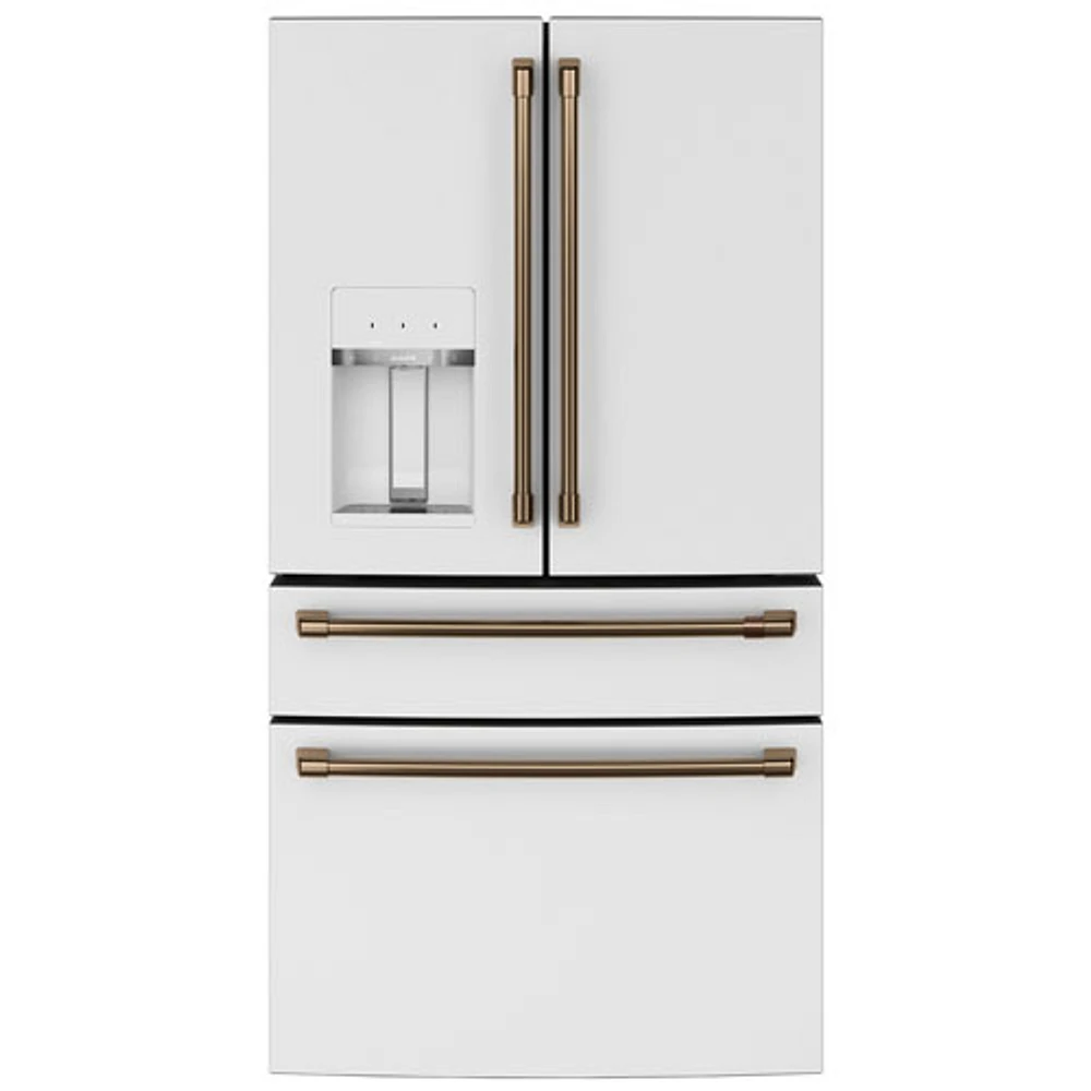 Café 36" 27.8 Cu. Ft. French Door Refrigerator w/ Water & Ice Dispenser (CVE28DP4NW2) - Matte White