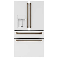 Café 36" 27.8 Cu. Ft. French Door Refrigerator w/ Water & Ice Dispenser (CVE28DP4NW2) - Matte White