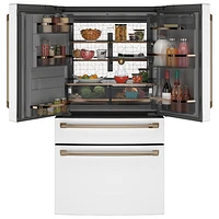 Café 36" 27.8 Cu. Ft. French Door Refrigerator w/ Water & Ice Dispenser (CVE28DP4NW2) - Matte White