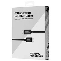 Best Buy Essentials 1.8m (6 ft.) DisplayPort to HDMI Cable (BE-PCDPHD6-C) - Only at Best Buy