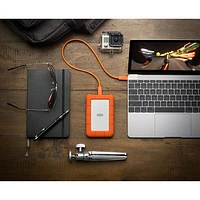 LaCie Rugged 5TB USB-C Portable External Hard Drive for PC/Mac (STFR5000800) - Orange