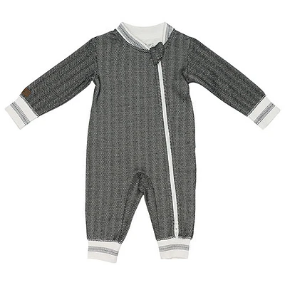 Juddlies Cottage Cotton Jumpsuit - 0 to 3 Months - Bear Black