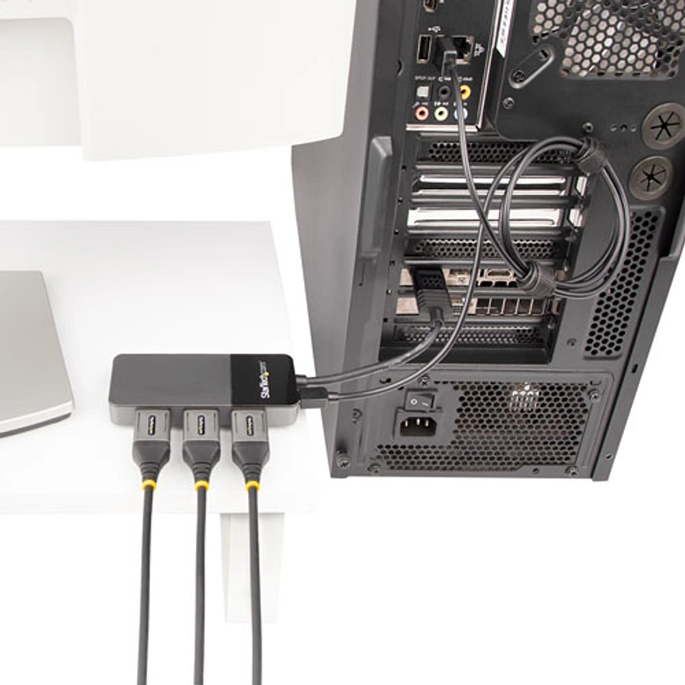 Concentrateur MST USB de StarTech pour trois moniteurs 4K (MST14DP123DP)