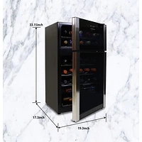 Koolatron 29-Bottle Dual Zone Freestanding Wine Cooler / Wine Fridge