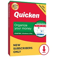 Quicken Starter (PC/Mac) - New Subscriber - 1 Year - English - Digital Download