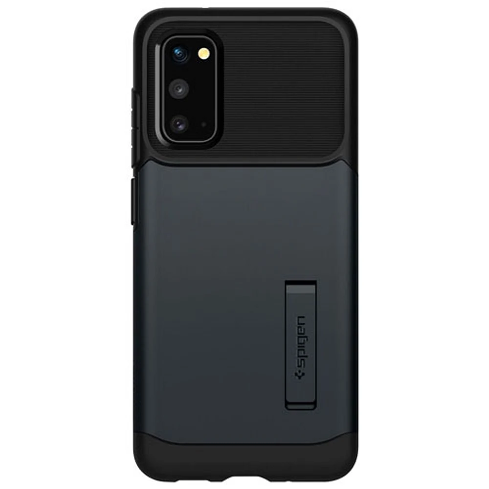 Étui rigide ajusté Slim Armor de Spigen pour Galaxy S20 de Samsung - Ardoise métallique