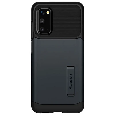 Étui rigide ajusté Slim Armor de Spigen pour Galaxy S20 de Samsung - Ardoise métallique