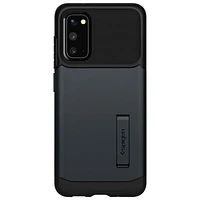 Étui rigide ajusté Slim Armor de Spigen pour Galaxy S20 de Samsung - Ardoise métallique