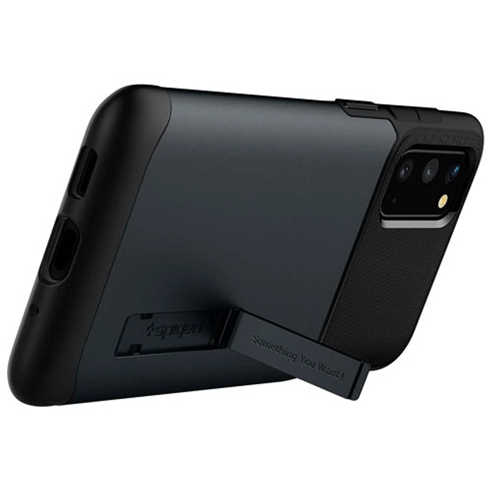 Étui rigide ajusté Slim Armor de Spigen pour Galaxy S20 de Samsung - Ardoise métallique
