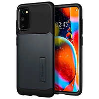 Étui rigide ajusté Slim Armor de Spigen pour Galaxy S20 de Samsung - Ardoise métallique