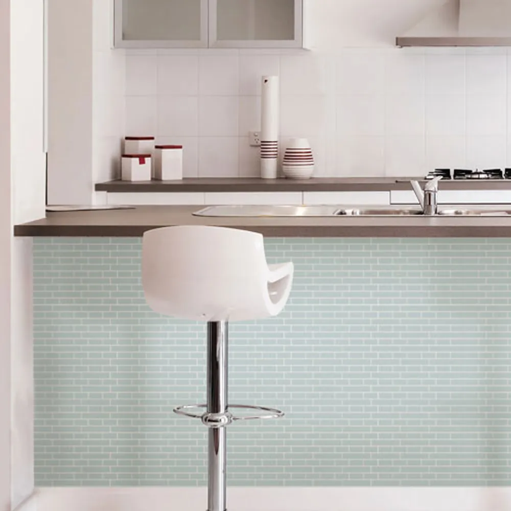 InHome Sea Glass Peel & Stick Backsplash Tiles - Blue
