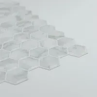 InHome Hexagon Marble Peel & Stick Backsplash Tiles - White